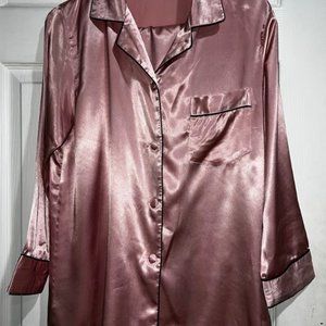 Lonxu Dusty Rose Silk Pajama Set